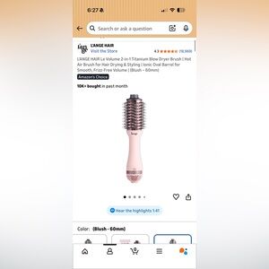 L'ANGE HAIR Le Volume 2-in-1 Titanium Blow Dryer Brush